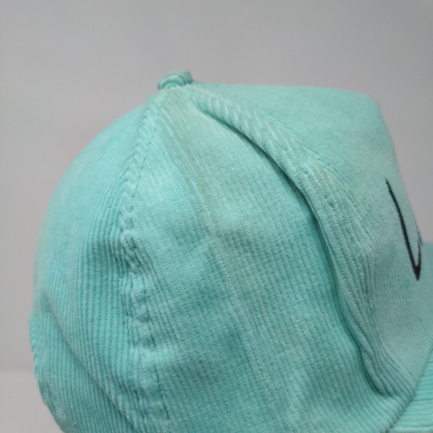 Lagoon Snapback Hat Greenish-Blue OSFA Adjustable Corduroy Triangle