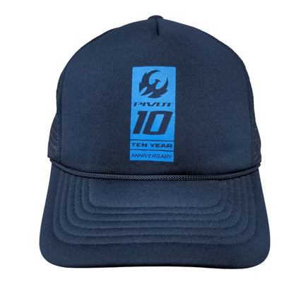 Pivot 10 Year Anniversary Snapback Trucker Hat Blue OSFA Mesh Back Rope