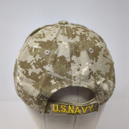 US Navy Eagle Strapback Hat Digital Camo One Size Adjustable Cursedi
