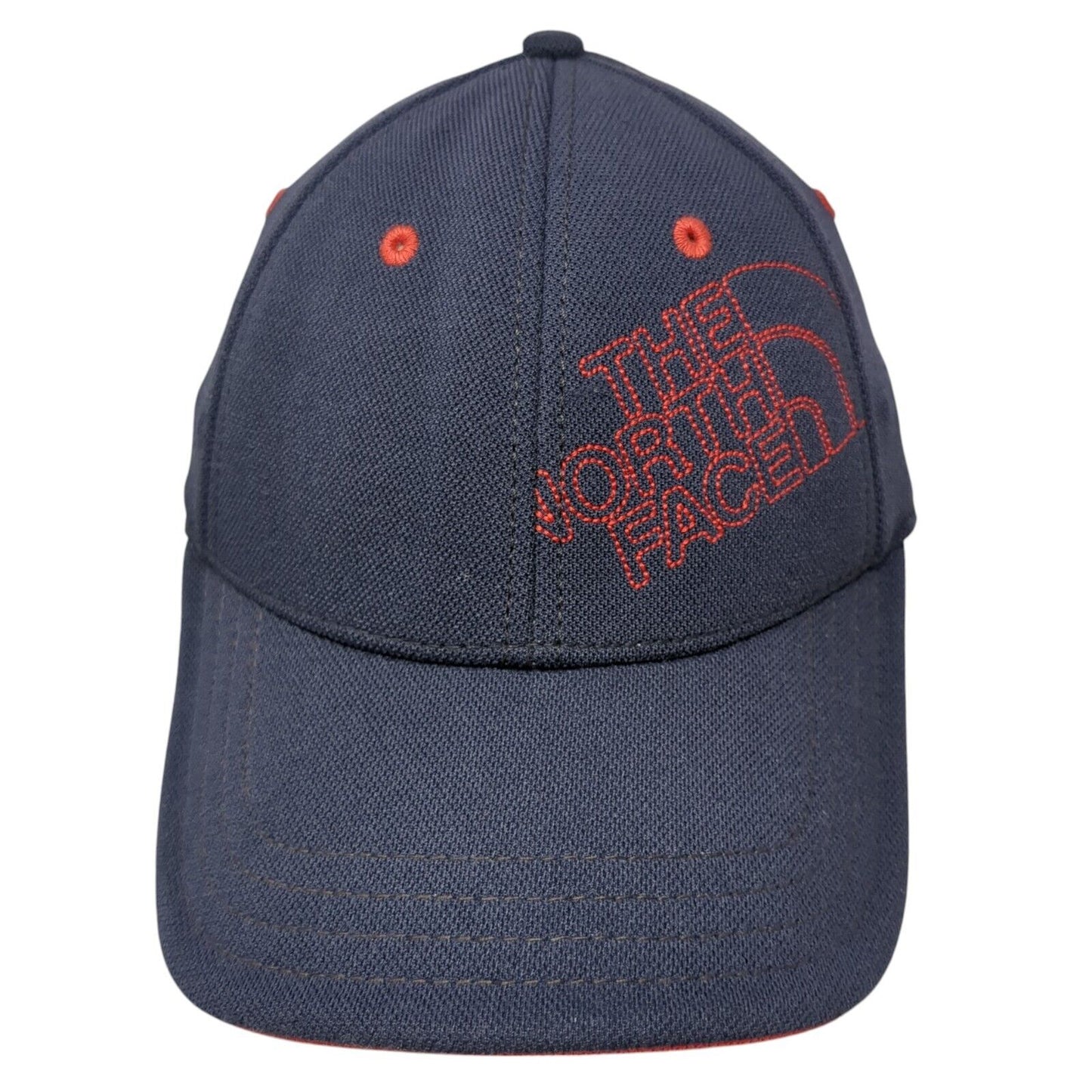 The North Face Fitted Hat Blue S/M Embroidered Vented Holes 6 Panel Flexfit