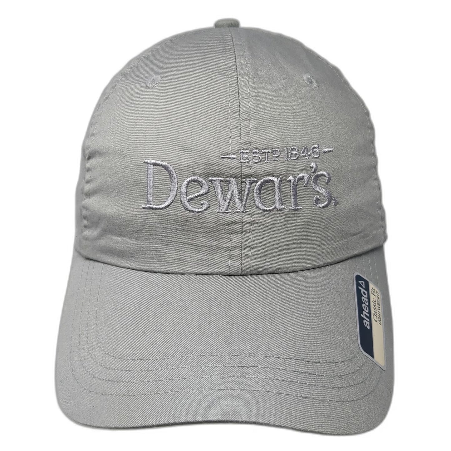 ahead Baseball Cap Gray One Size Dewar's ESTD 1846 Logo Embroidery Cotton Hat