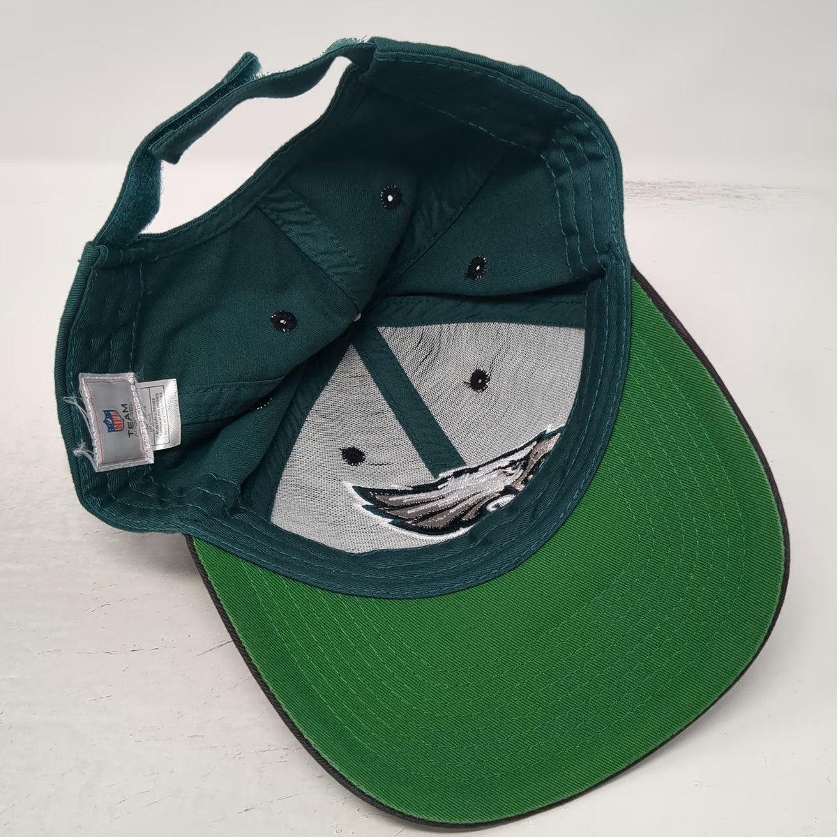 NFL Team Apparel Philadelphia Eagles Green Black One Size Strapback Cap Hat Logo