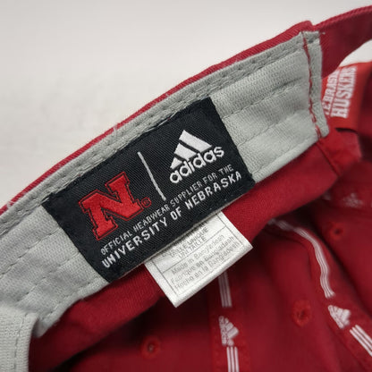 Adidas Nebraska Huskers NCAA Cap Red One Size Hat Climalite Embroidered Logo