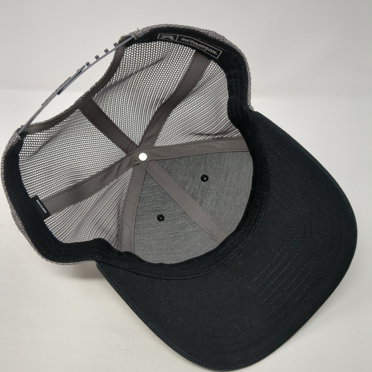 Richardson Snapback Mesh Back Trucker Hat Black One Size Blank 6 Panel
