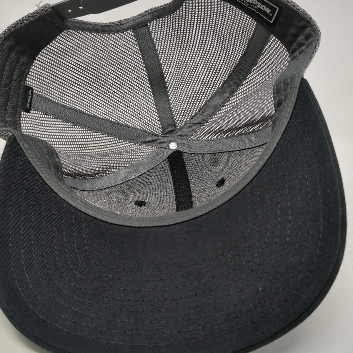 Richardson Trucker Hat Black Gray One Size Robbins Equipment Mesh Snapback Cap