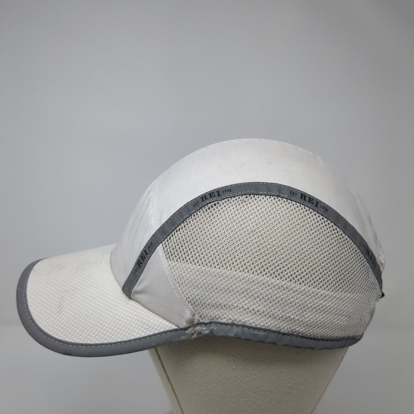 REI Est 1938 5 Panel Cap White One Size Adjustable Breathable Mesh Blank