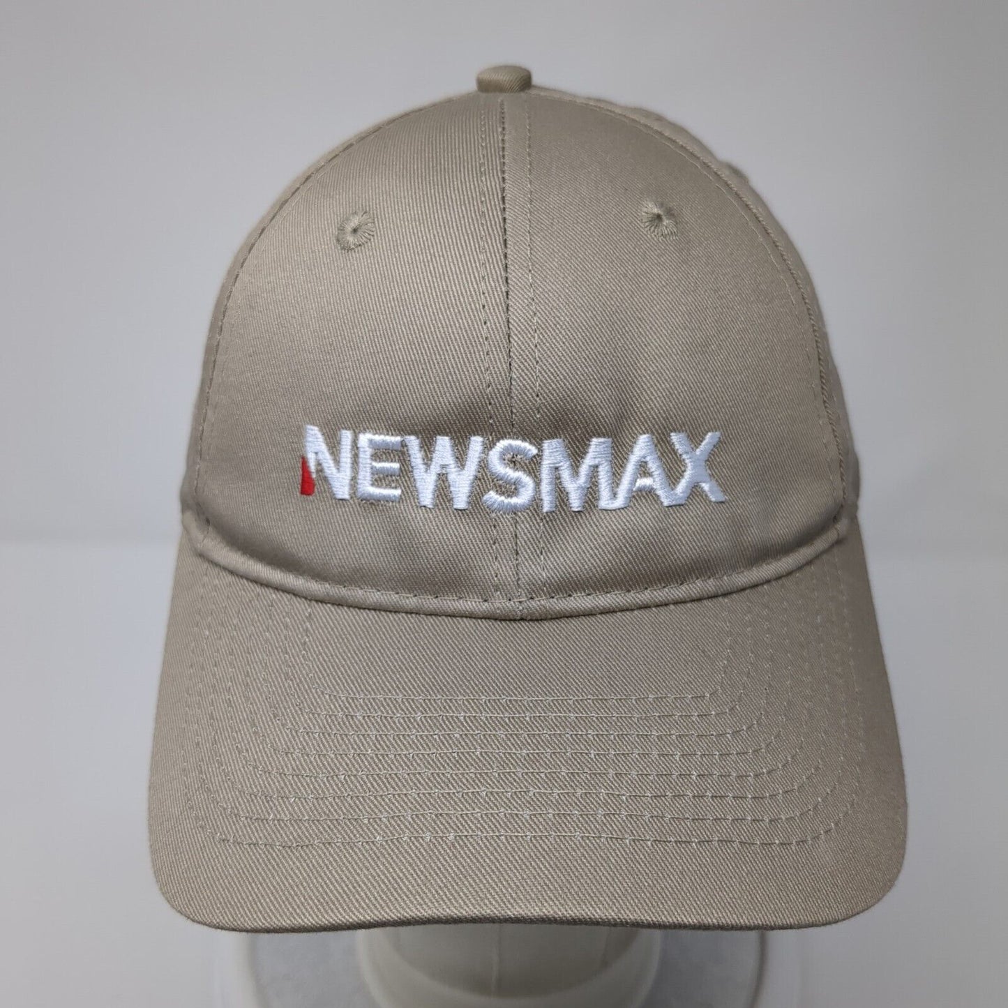 Newsmax Strapback Hat Tan One Size Adjustable Embroidered Port & Company