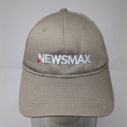 Newsmax Strapback Hat Tan One Size Adjustable Embroidered Port & Company