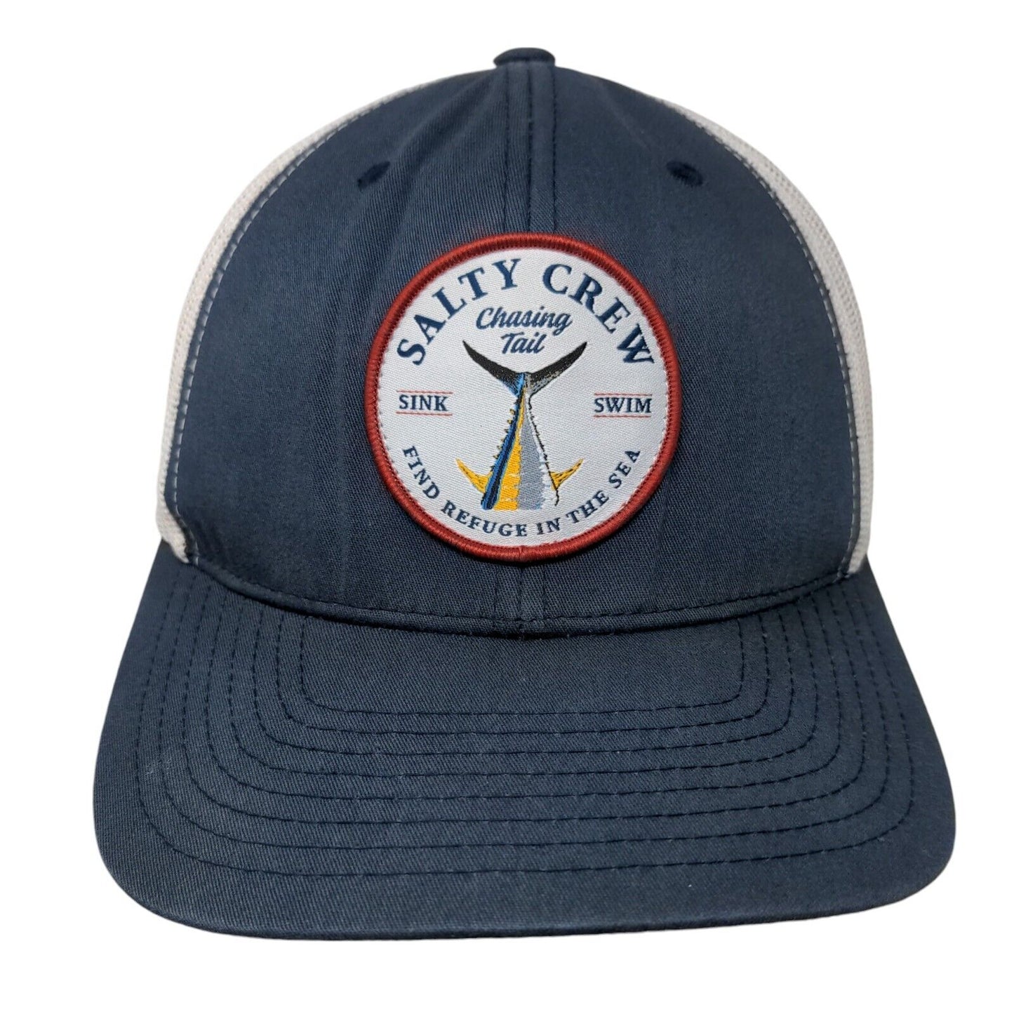 Salty Crew Chasing Tail Snapback Mesh Back Trucker Hat Blue One Size