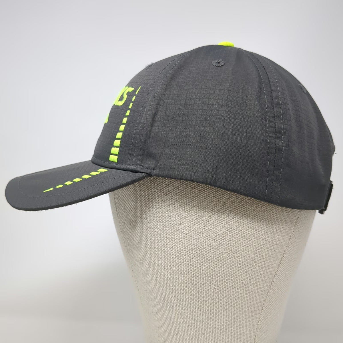 Brooks Baseball Cap Gray One Size Neon Green Logo Slideback Running Hat