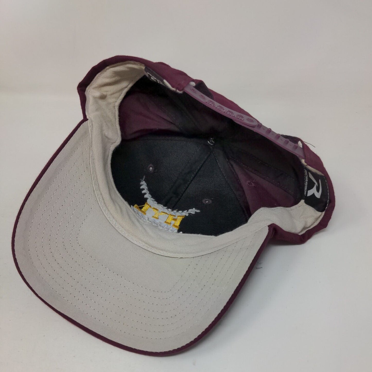 HYL Baseball Snapback Hat Red Burgundy M/L Embroidered Richardson