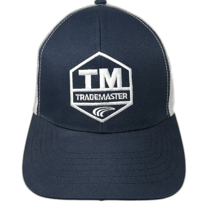 Trademaster Trucker Hat Blue One Size Snapback Mesh Embroidered Logo Workwear