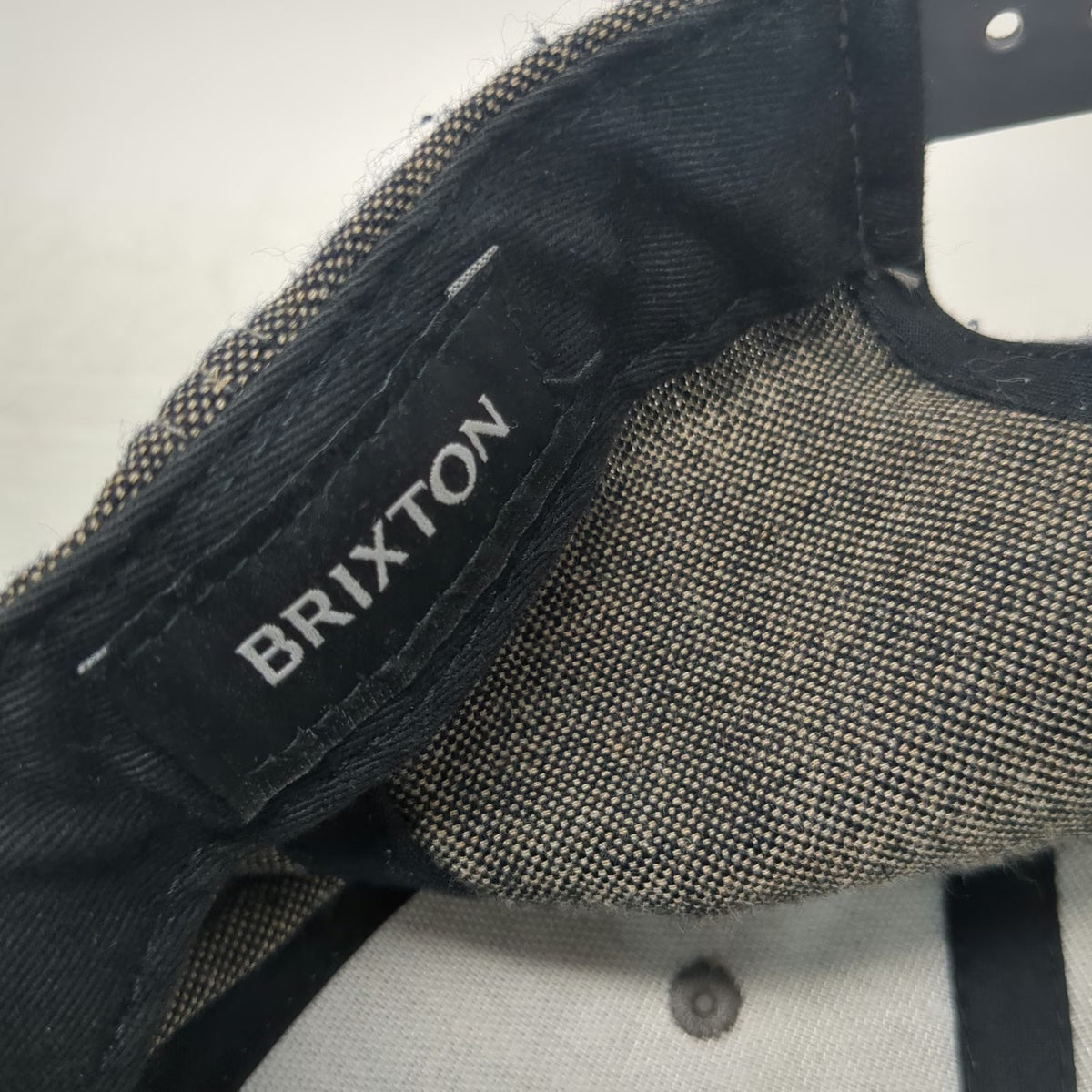 Brixton Snapback Hat Blue Brown One Size Denim Suede Flat Brim Logo Patch