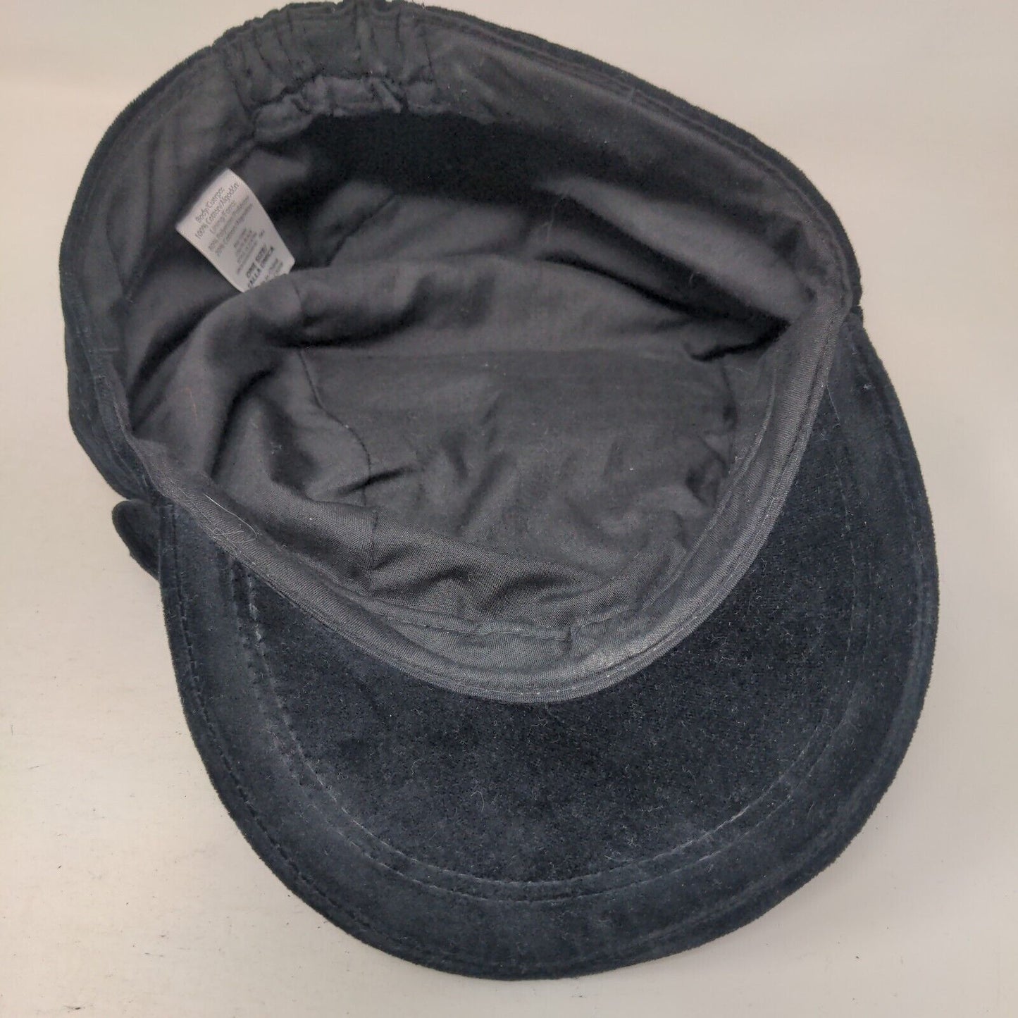 Unbranded Fitted Cadet Army Cap Hat Black One Size Velour Solid Bow