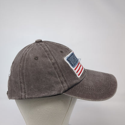 American Flag Slideback Baseball Cap Brown OS Adjustable Embroidered Patriotic