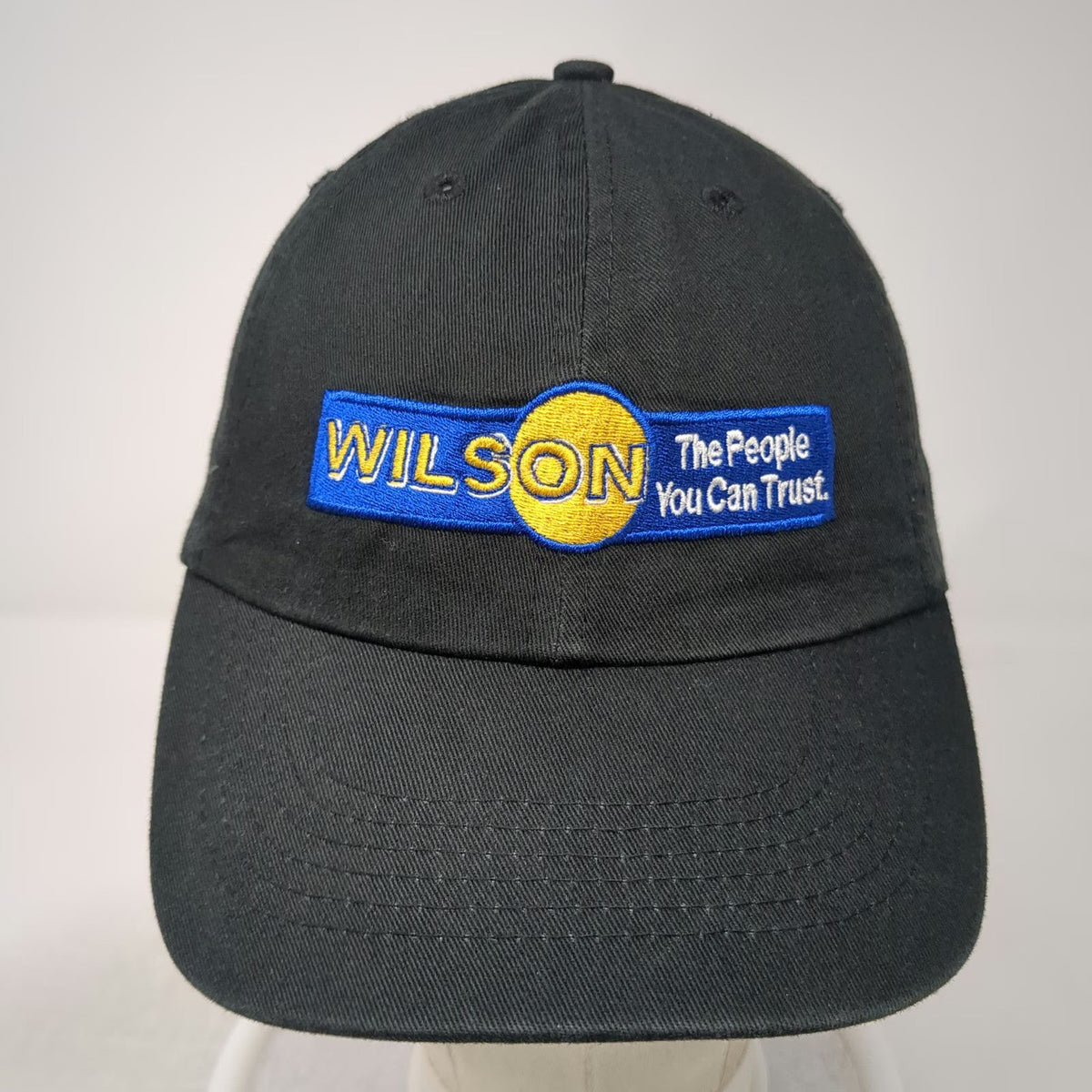 Black Baseball Cap One Size Wilson The People You Can Trust Slideback Hat