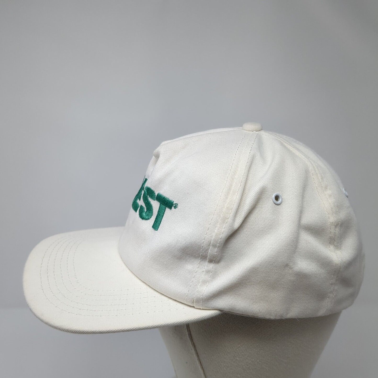 Quest Snapback Hat White One Size Adjustable Solid Vent Holes Outdoor