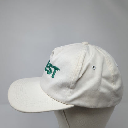 Quest Snapback Hat White One Size Adjustable Solid Vent Holes Outdoor