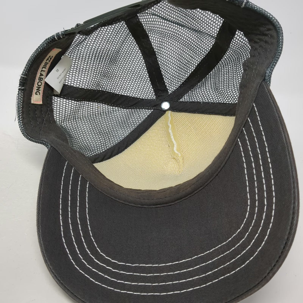Billabong Trucker Hat Gray One Size California Love Bear Mesh Snapback Surf Cap