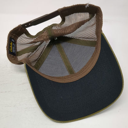 Cabela's Trucker Hat Beige Green Brown One Size Mesh Back Snapback Hunting