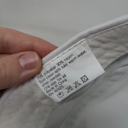 Unbranded Strapback 5 Panel Cap White OSFA Adjustable Blank Polyester Blend