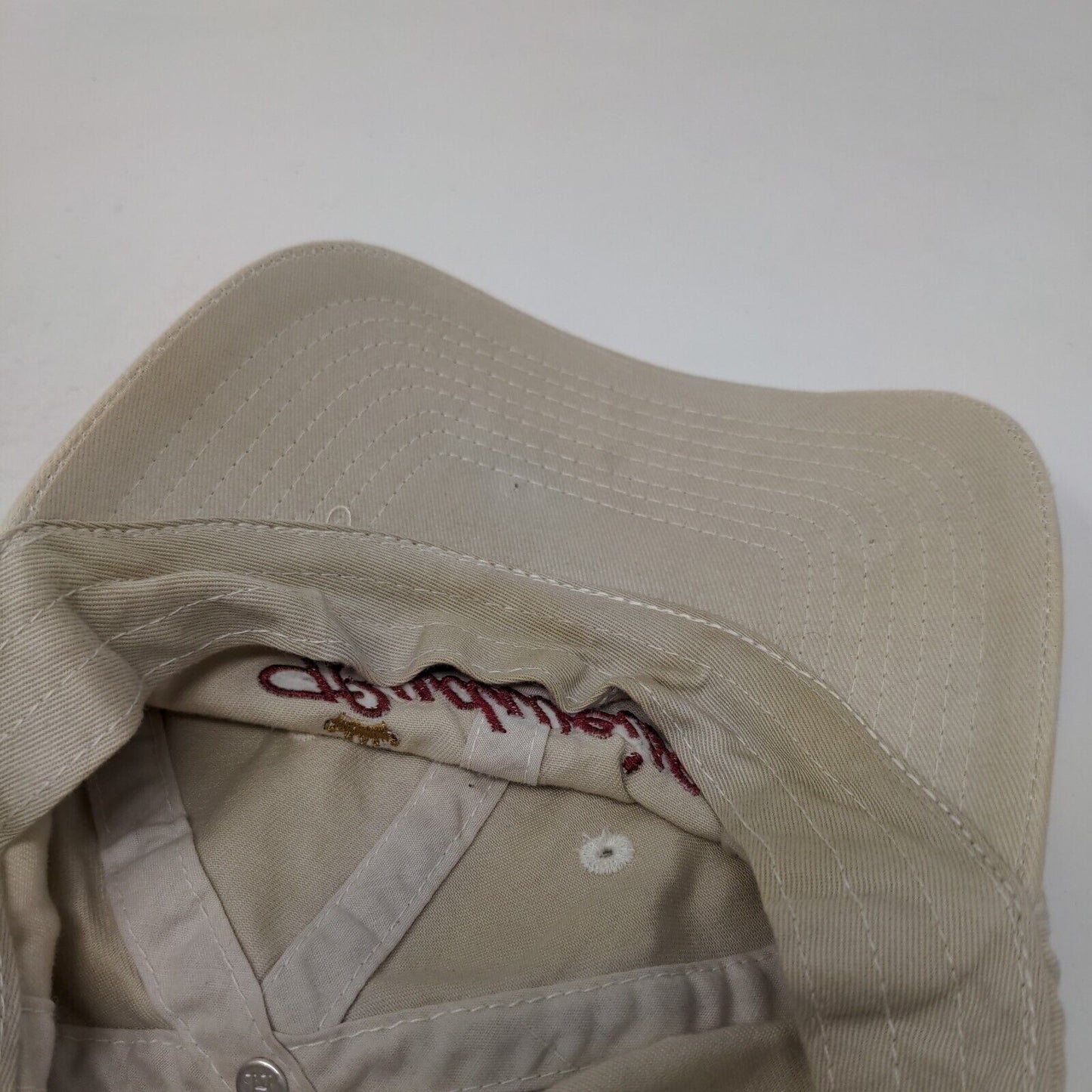 Budweiser Slideback Hat Tan One Size Adjustable Embroidered Vented Holes