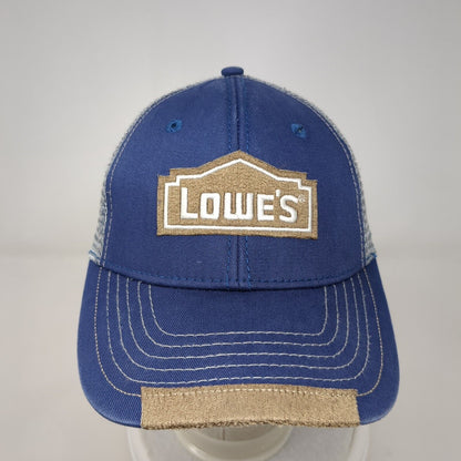 Lowe's Strapback Trucker Hat Blue One Size Adjustable Mesh Back 6 Panel BDA
