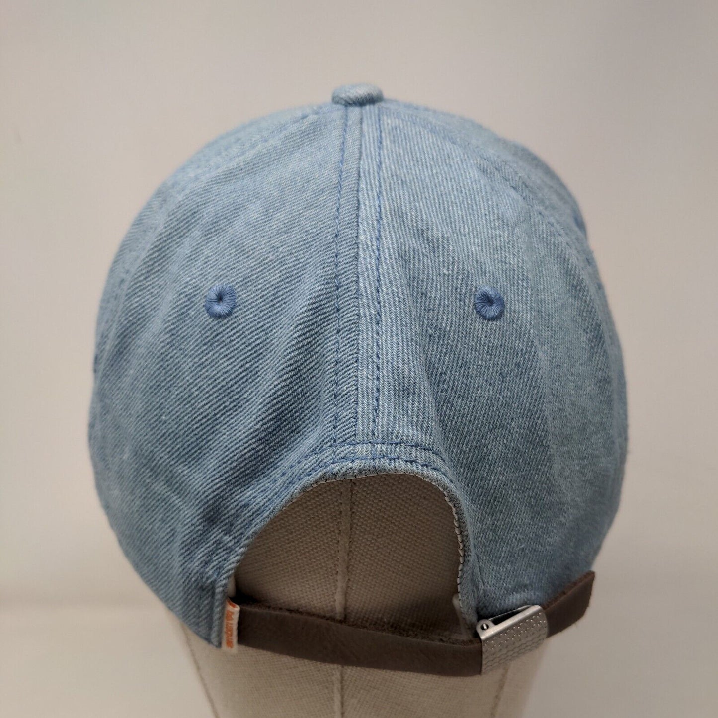 Cheeseburger Slideback Hat Blue One Size Adjustable Crochet Logo Vented Holes