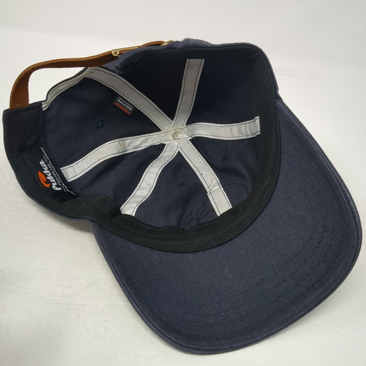 Pukka Baseball Cap Blue OS Leather Slideback Golf Patch Ponte Vedra FL 2025 Hat
