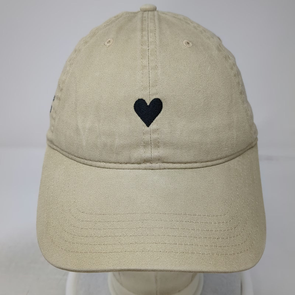 Otto Baseball Cap Beige One Size Heart Love Her But Leave Wild Embroidered Hat