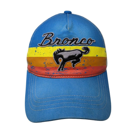 Ford Bronco Snapback Trucker Hat Blue One Size Adjustable Embroidered Mesh Back