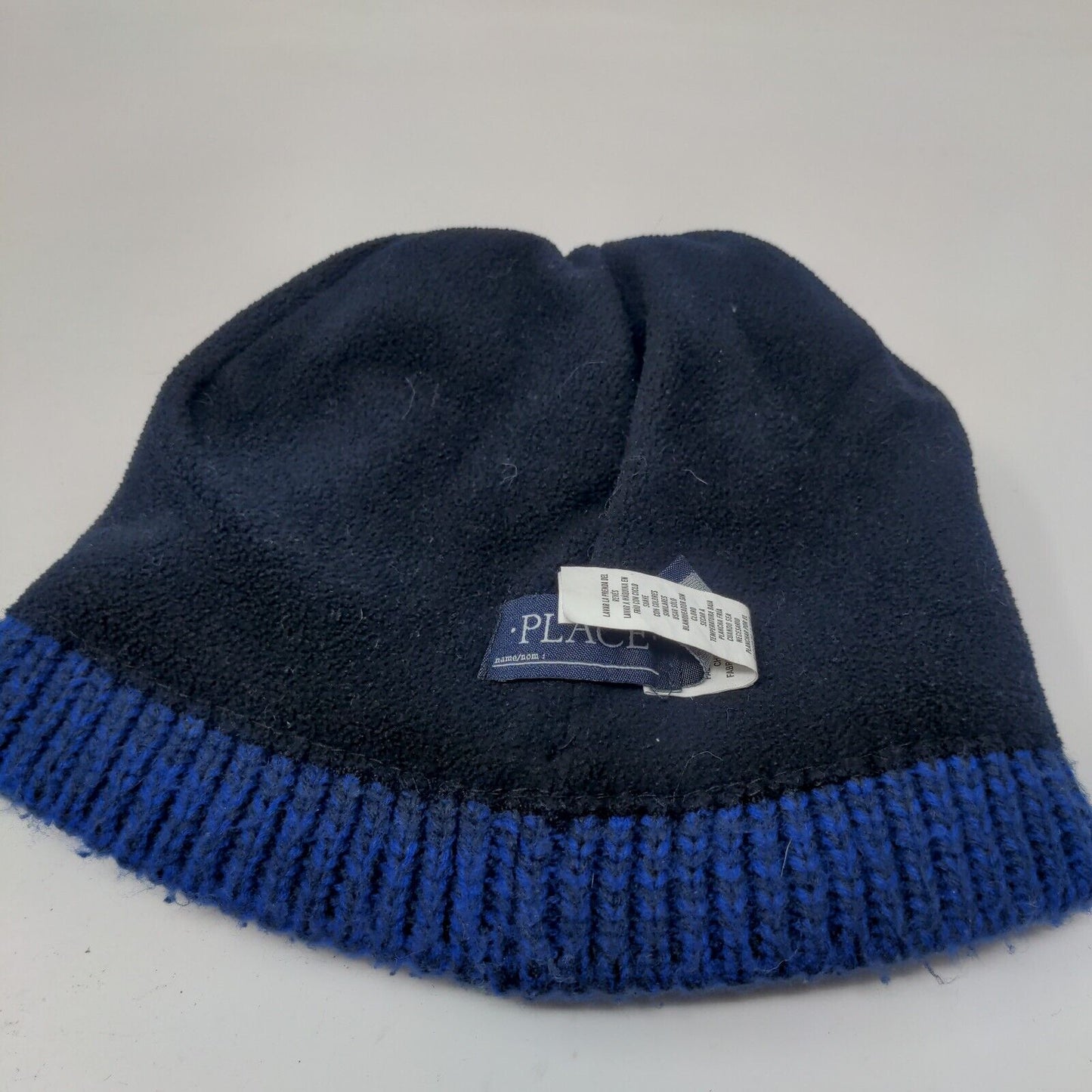 GAMER Beanie Hat Blue 4-7 S/P M/M Stretch Hand Knitted Patch Logo Place