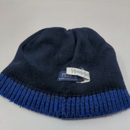 GAMER Beanie Hat Blue 4-7 S/P M/M Stretch Hand Knitted Patch Logo Place
