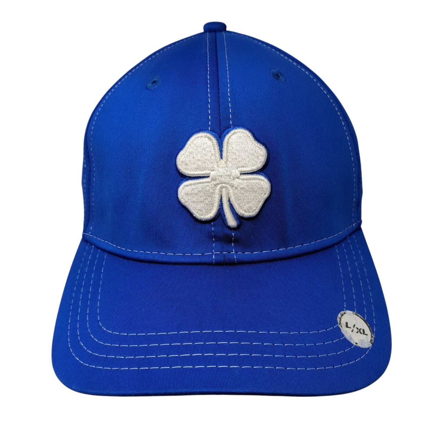 Black Clover Fitted Hat Blue L/XL Think Young & Live Lucky 6 Panel