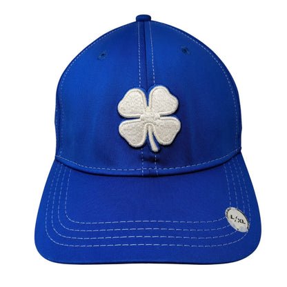 Black Clover Fitted Hat Blue L/XL Think Young & Live Lucky 6 Panel