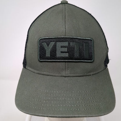 YETI Trucker Hat Green Black One Size Snapback Mesh Back Patch Logo Outdoor Hat