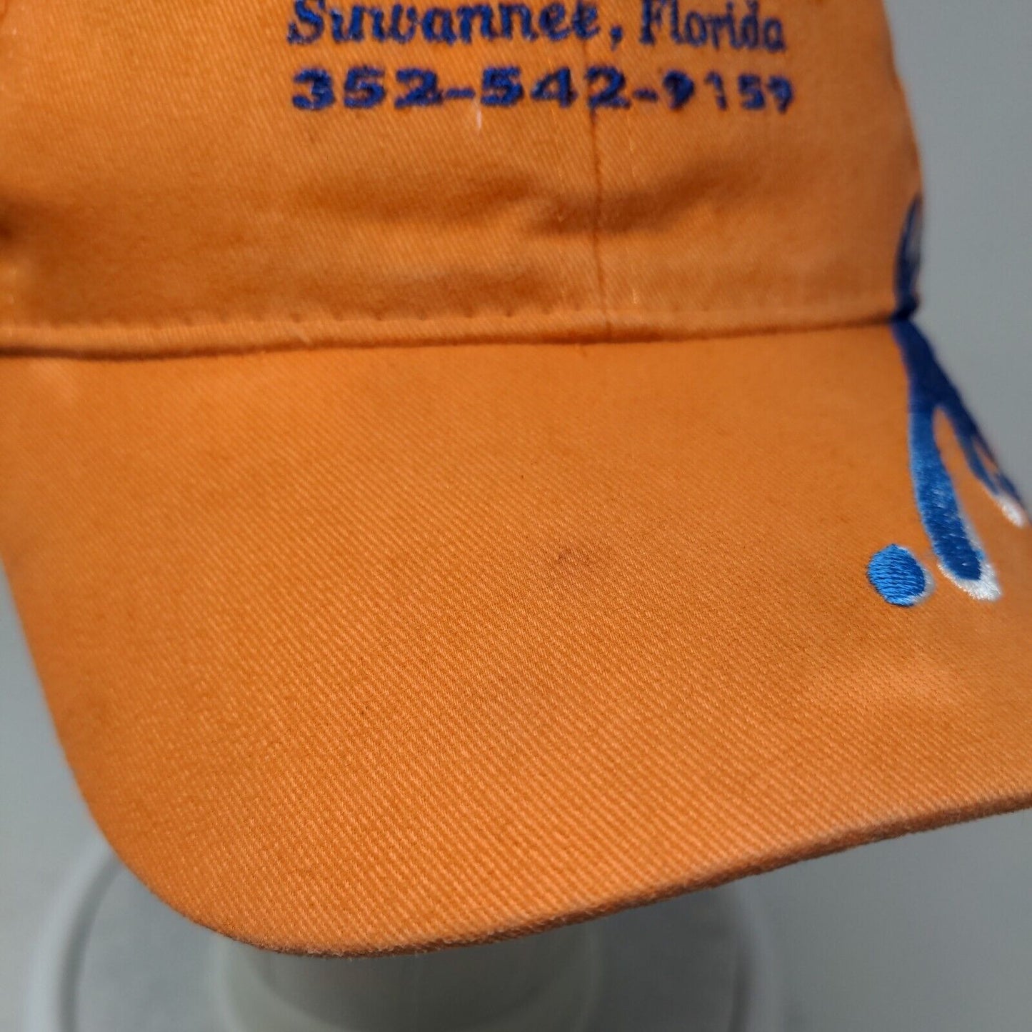 Suwannee Marina Florida Strapback Hat Orange OS Adjustable Embroidered Otto