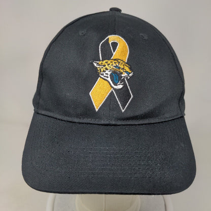 Jacksonville Jaguars Strapback Hat Black Embroidered Logo Awareness Ribbon NFL