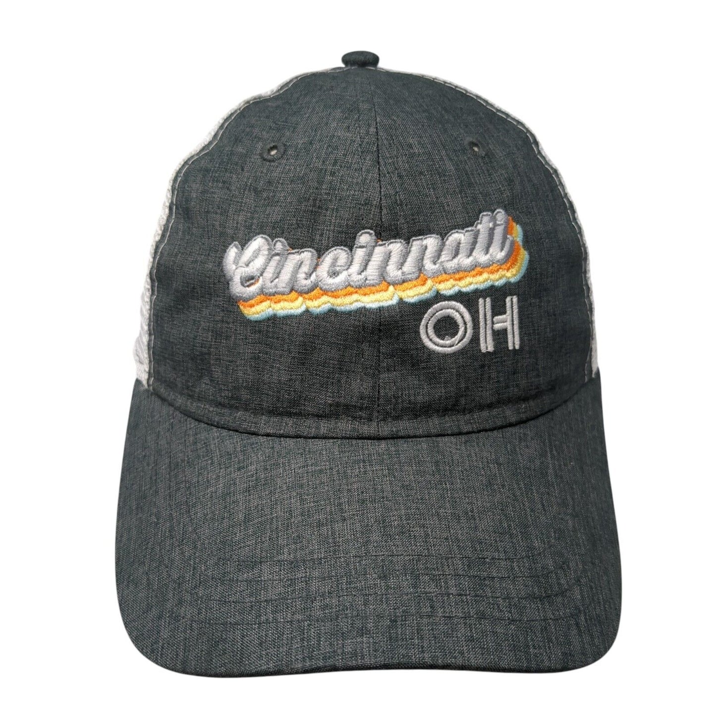 Cincinnati OH Strapback Trucker Hat Gray One Size Mesh Back Adjustable