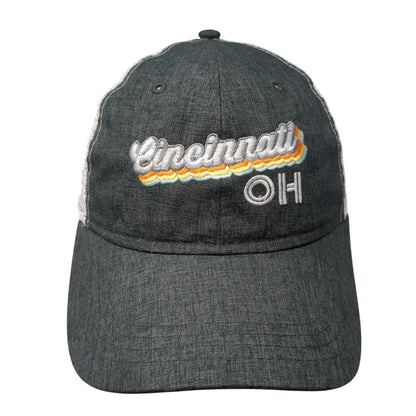 Cincinnati OH Strapback Trucker Hat Gray One Size Mesh Back Adjustable
