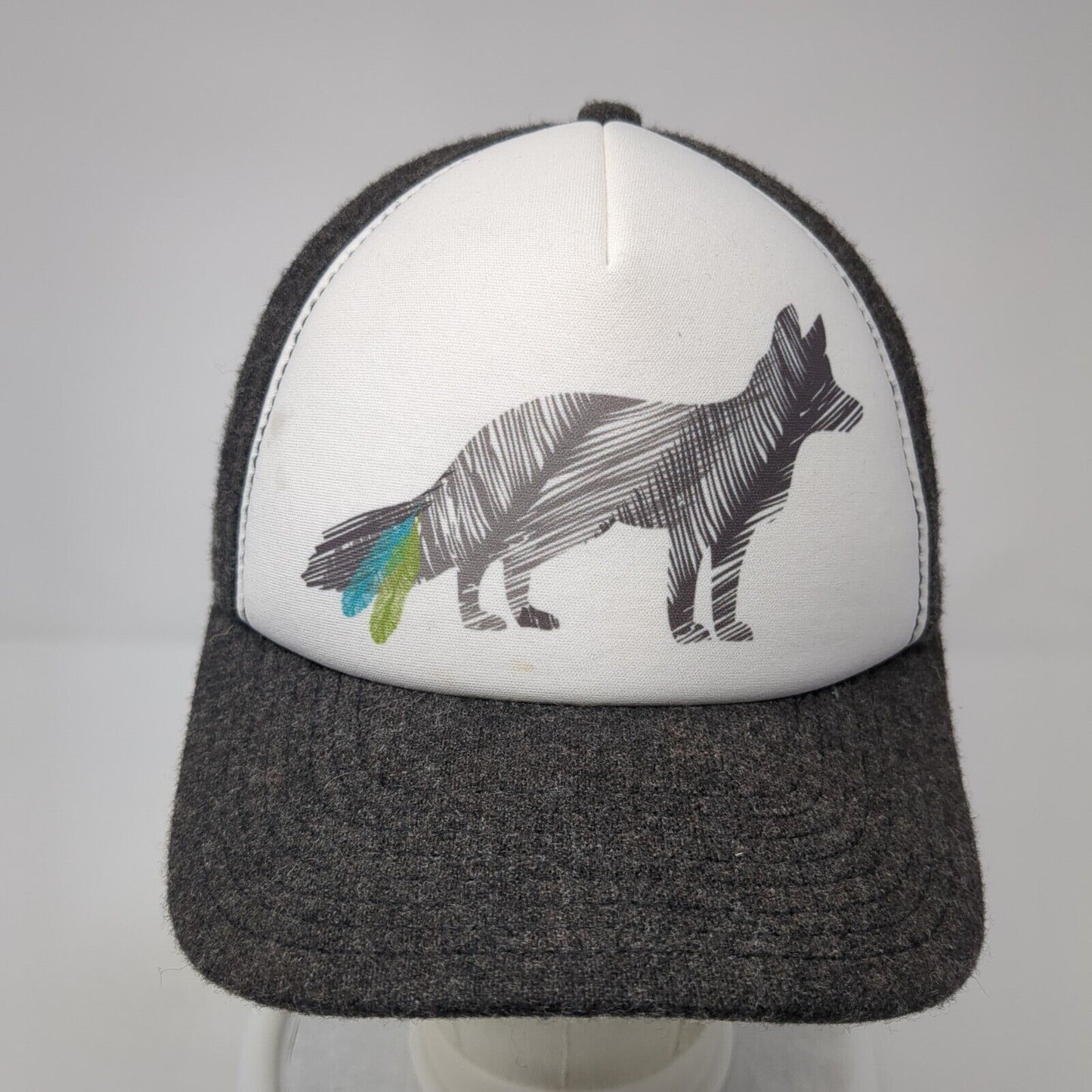 Wolf Snapback Hat Gray One Size Adjustable Colorblock Outdoor Pistil