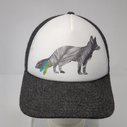 Wolf Snapback Hat Gray One Size Adjustable Colorblock Outdoor Pistil