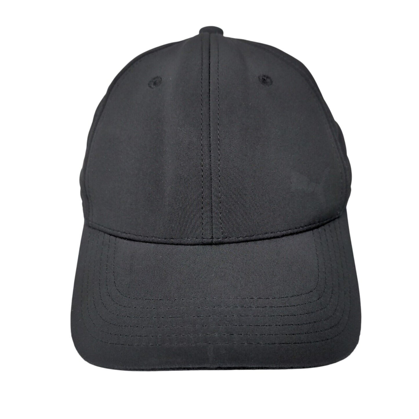 PUMA Stretch Fitted Hat Black S/M Lightweight Vented Holes 6 Panel Blank