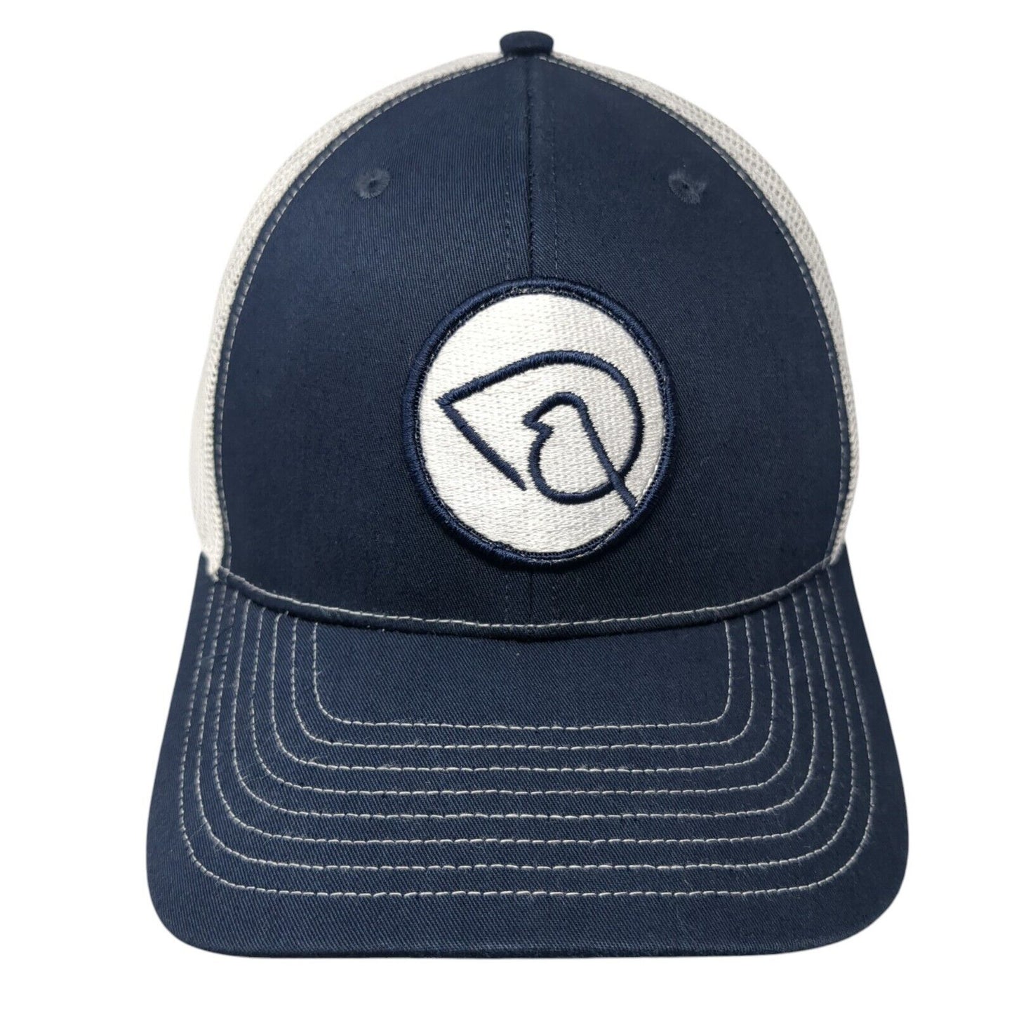 Richardson Snapback Mesh Back Trucker Hat Blue One Size Logo Patch