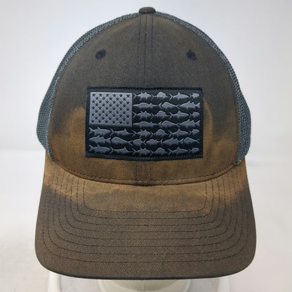 Columbia Baseball Cap Gray XL PFG Fishing American Flag Fish Mesh Back Hat