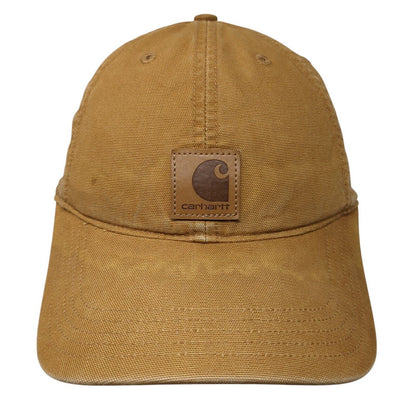 Carhartt Strapback Baseball Cap Brown One Size Adjustable Embroidered 6 Panel