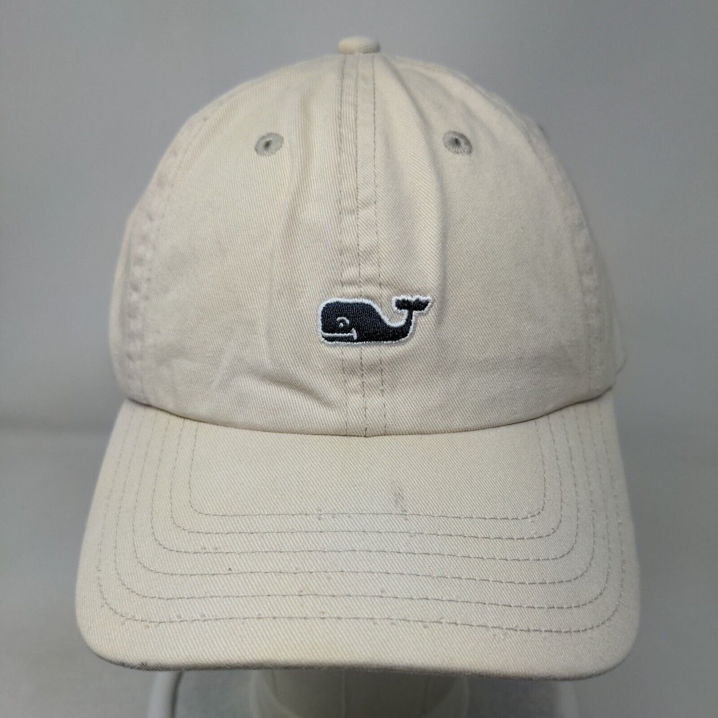 Vineyard Vines Slideback Hat Tan One Size Adjustable Embroidered 6 Panel Cotton