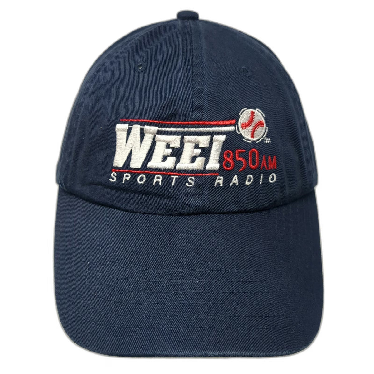 Baseball Cap Blue White Red One Size WEEI 850 AM Sports Radio Strapback Hat