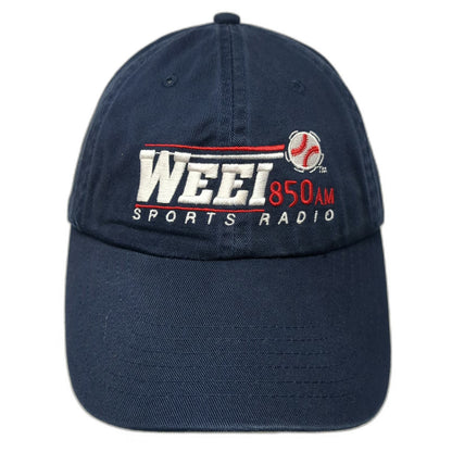 Baseball Cap Blue White Red One Size WEEI 850 AM Sports Radio Strapback Hat