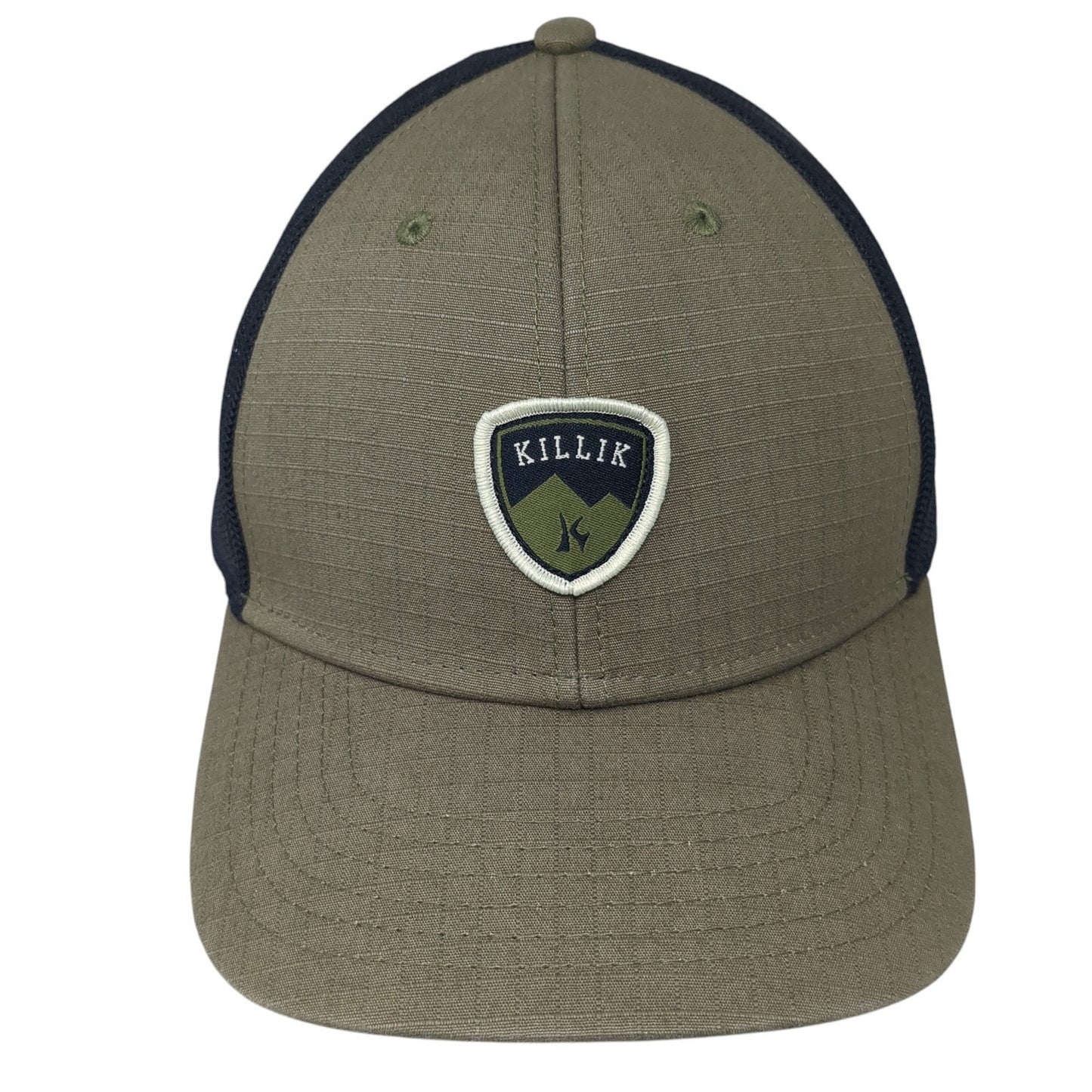 Killik Fitted Trucker Hat Green XL Mesh Back Colorblock Outdoor Cap